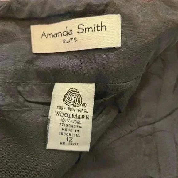 Amanda Smith 100% Wool Knee Length Skirt Gray Ivory Womens Size 12 - Picture 4 of 7